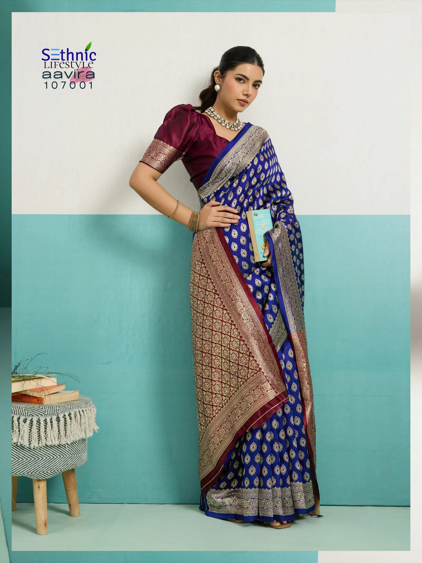 Sethnic Aavira Banarasi Silk With Zari Work Festival Wear Saree Collection