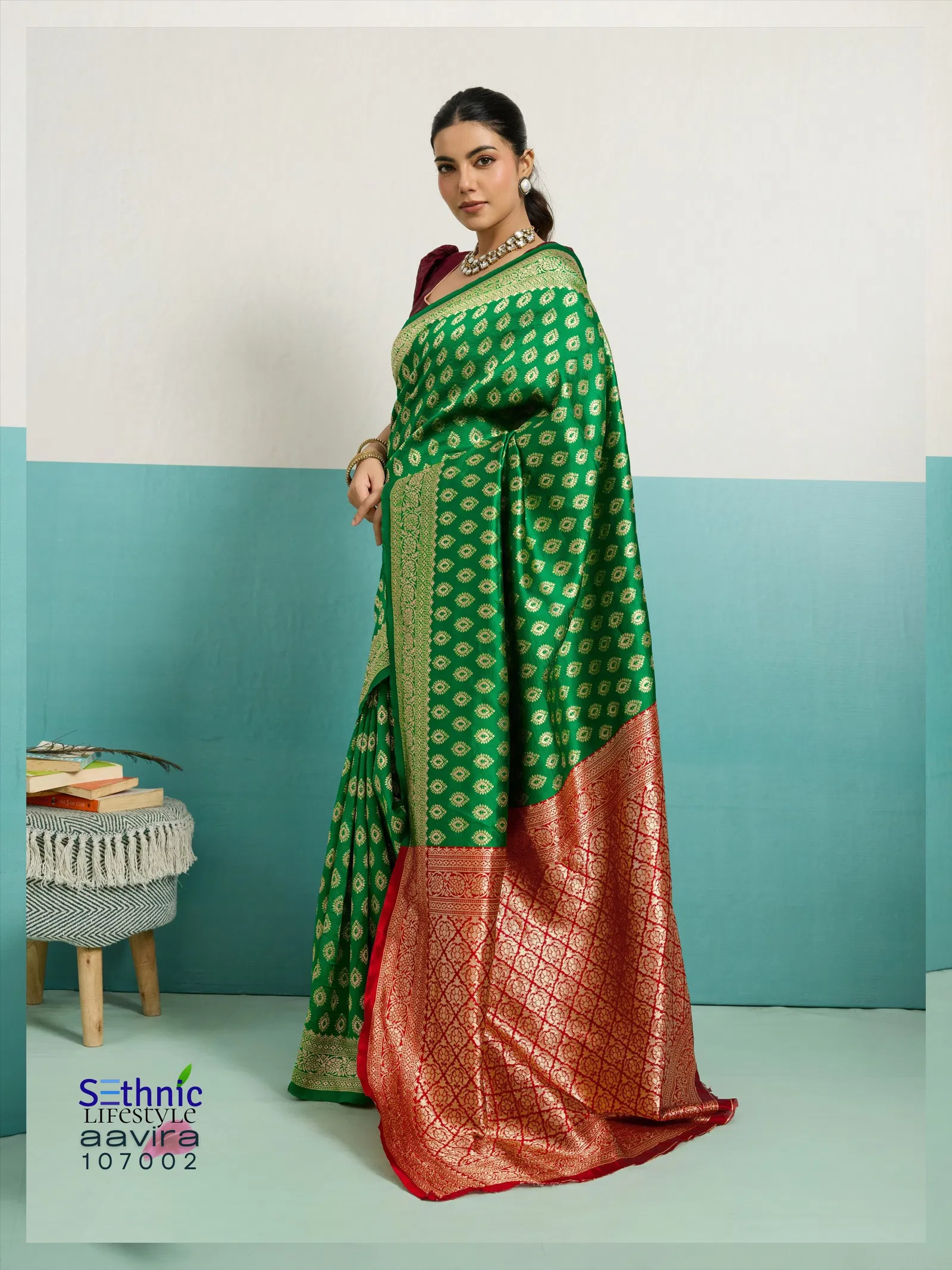 Sethnic Aavira Banarasi Silk With Zari Work Festival Wear Saree Collection