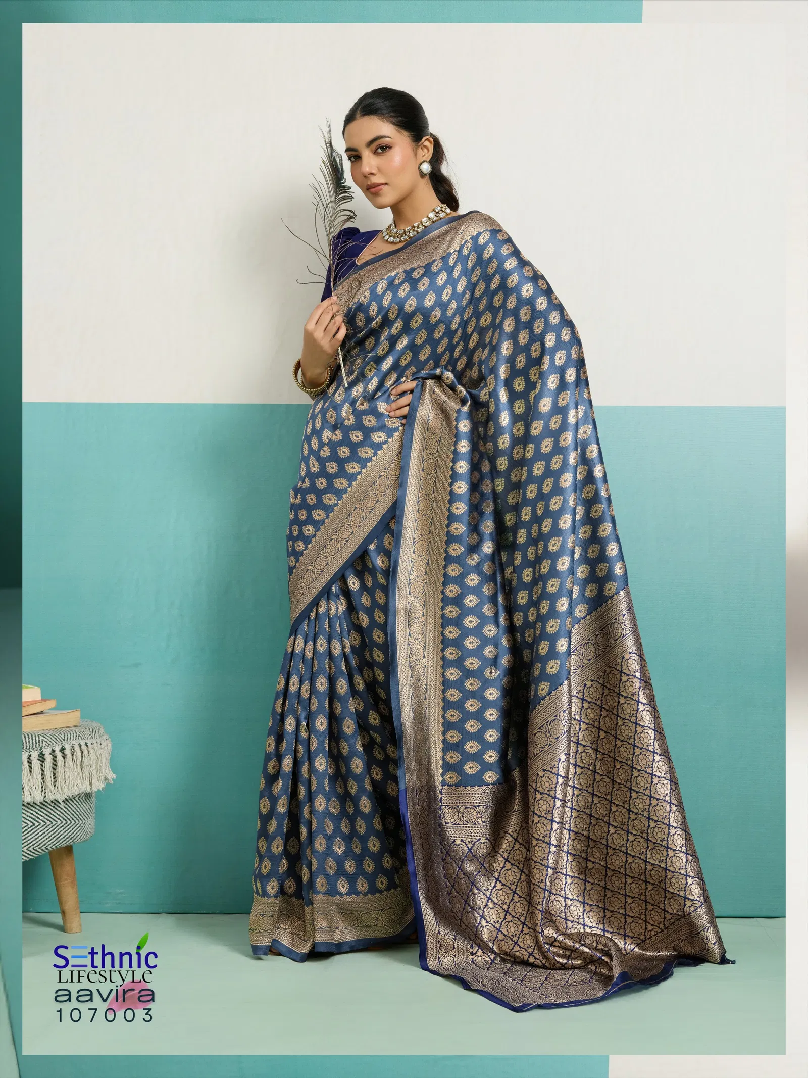 Sethnic Aavira Banarasi Silk With Zari Work Festival Wear Saree Collection