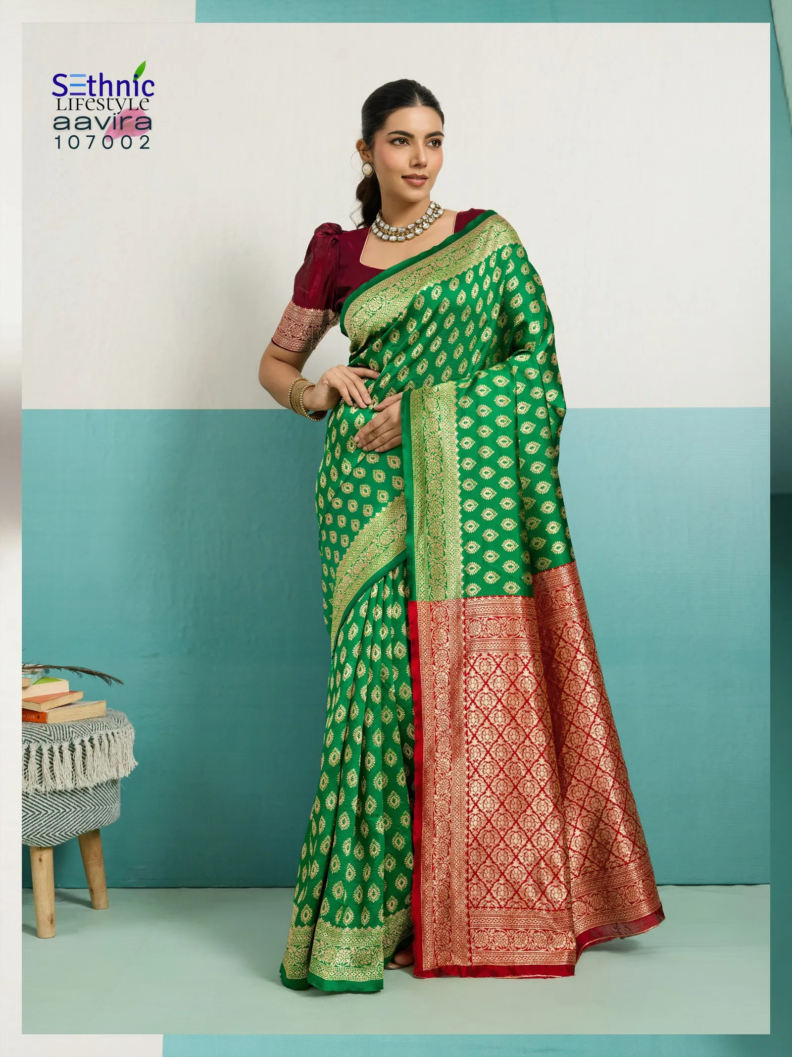 Sethnic Aavira Banarasi Silk With Zari Work Festival Wear Saree Collection