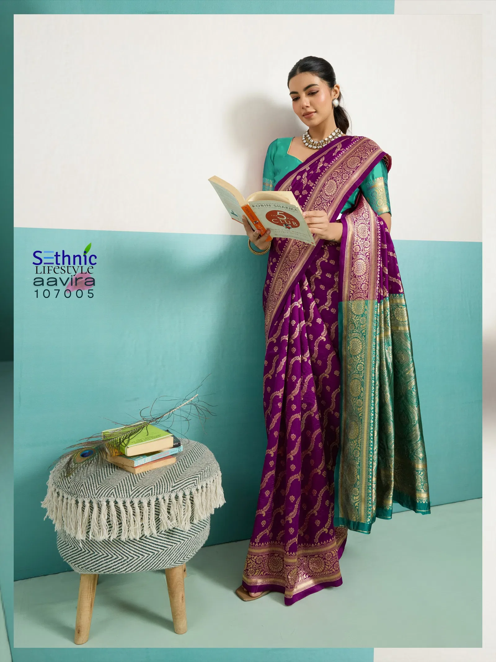Sethnic Aavira Banarasi Silk With Zari Work Festival Wear Saree Collection