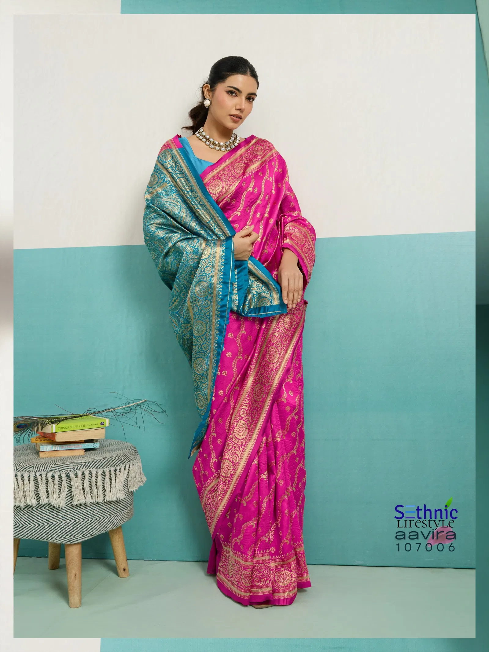 Sethnic Aavira Banarasi Silk With Zari Work Festival Wear Saree Collection