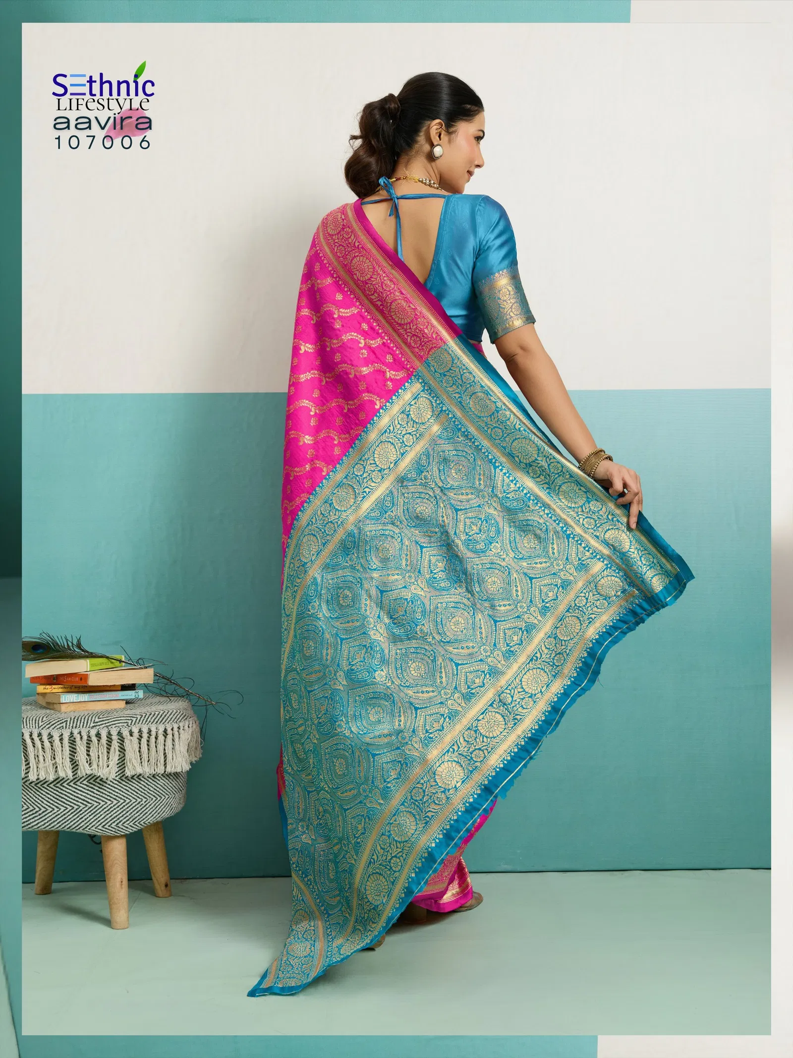 Sethnic Aavira Banarasi Silk With Zari Work Festival Wear Saree Collection
