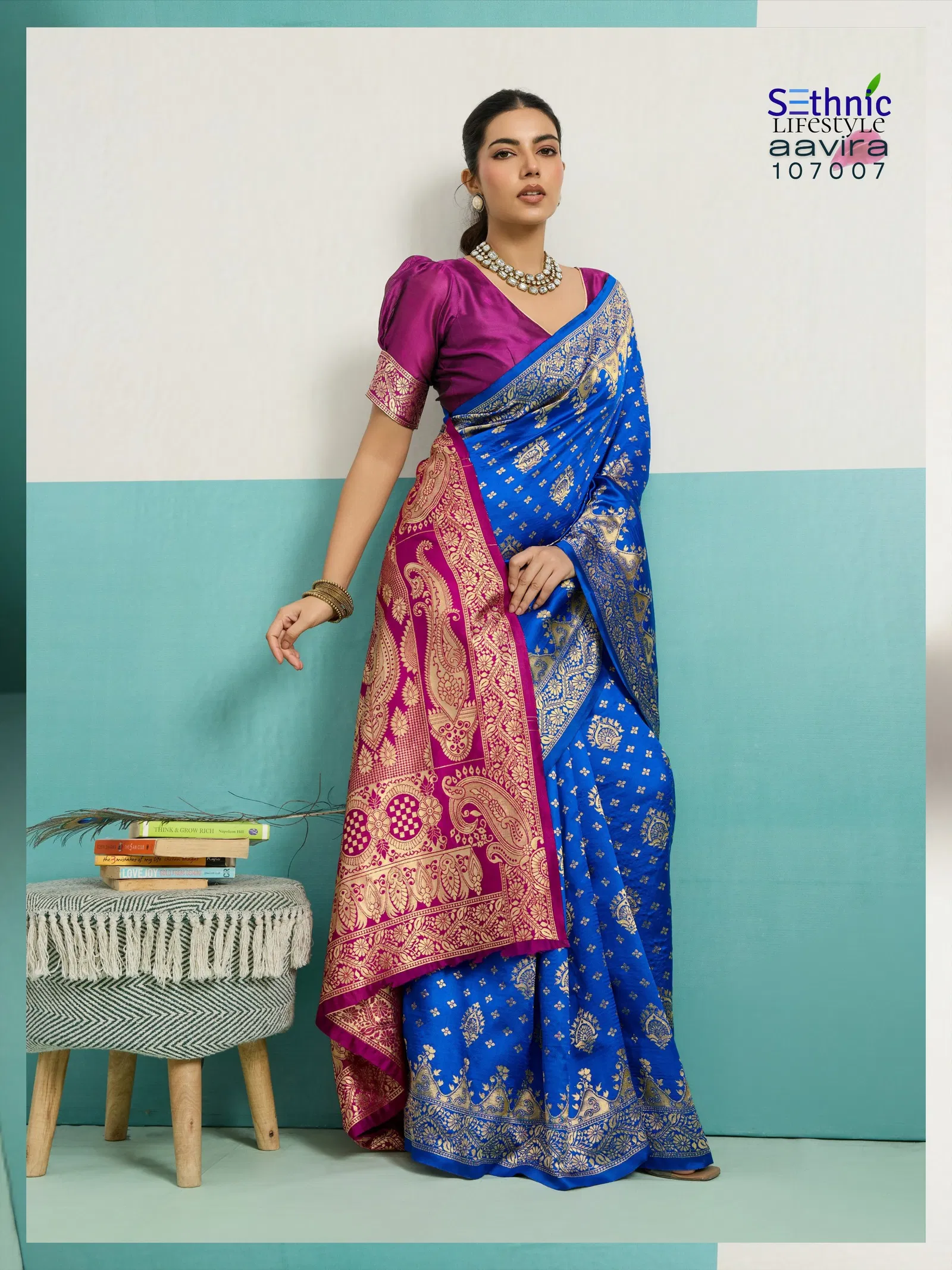 Sethnic Aavira Banarasi Silk With Zari Work Festival Wear Saree Collection