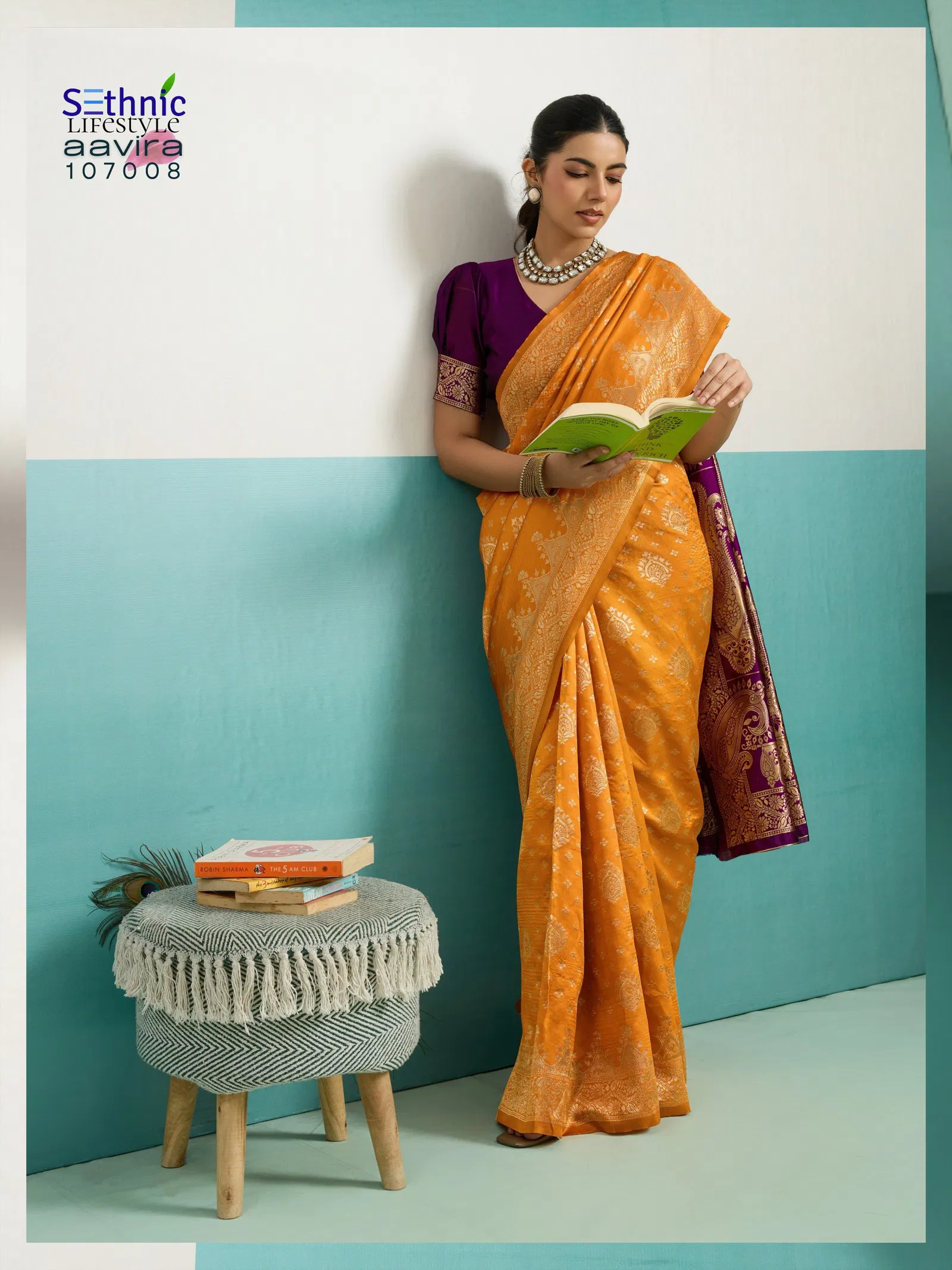 Sethnic Aavira Banarasi Silk With Zari Work Festival Wear Saree Collection