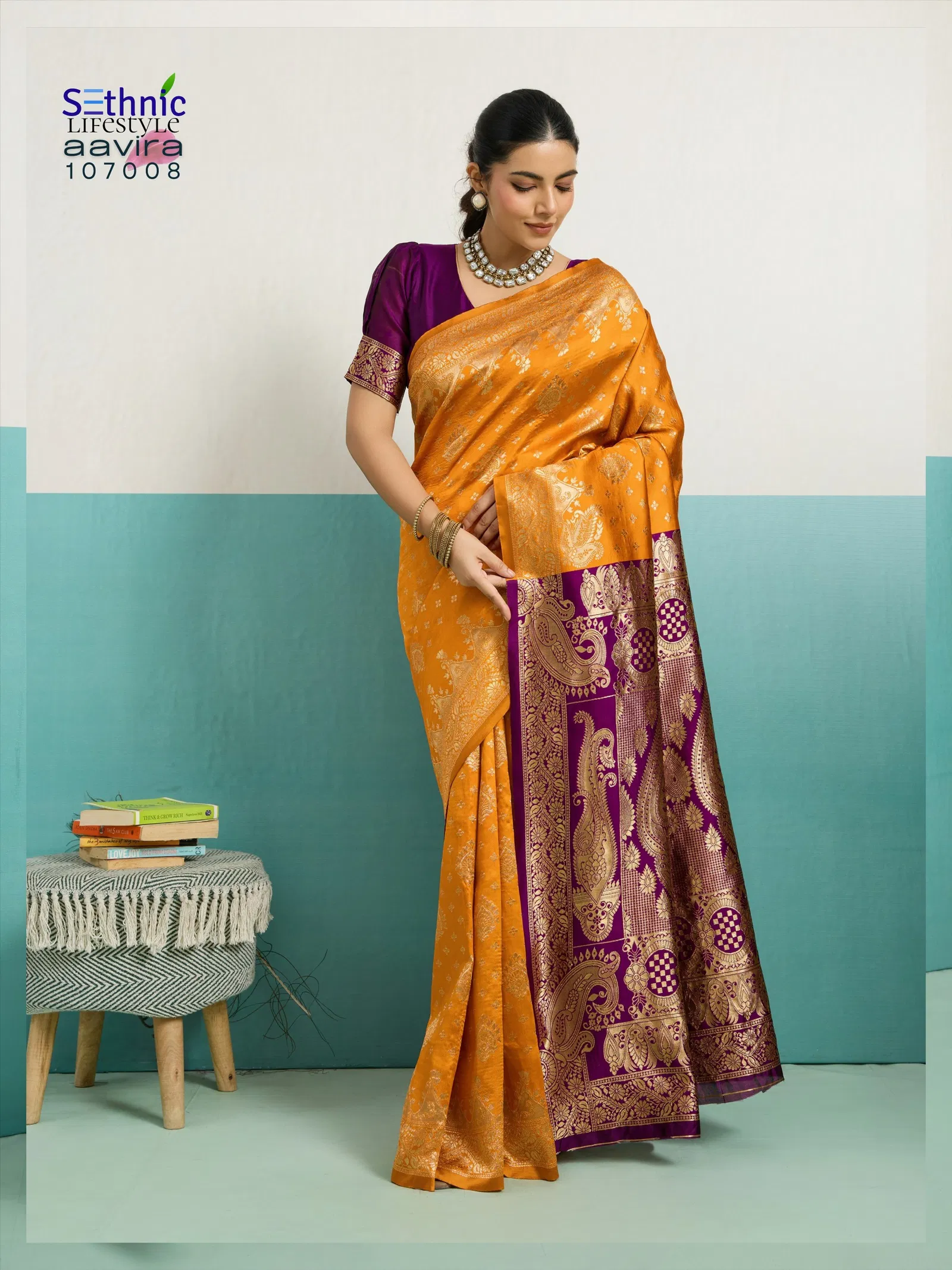 Sethnic Aavira Banarasi Silk With Zari Work Festival Wear Saree Collection