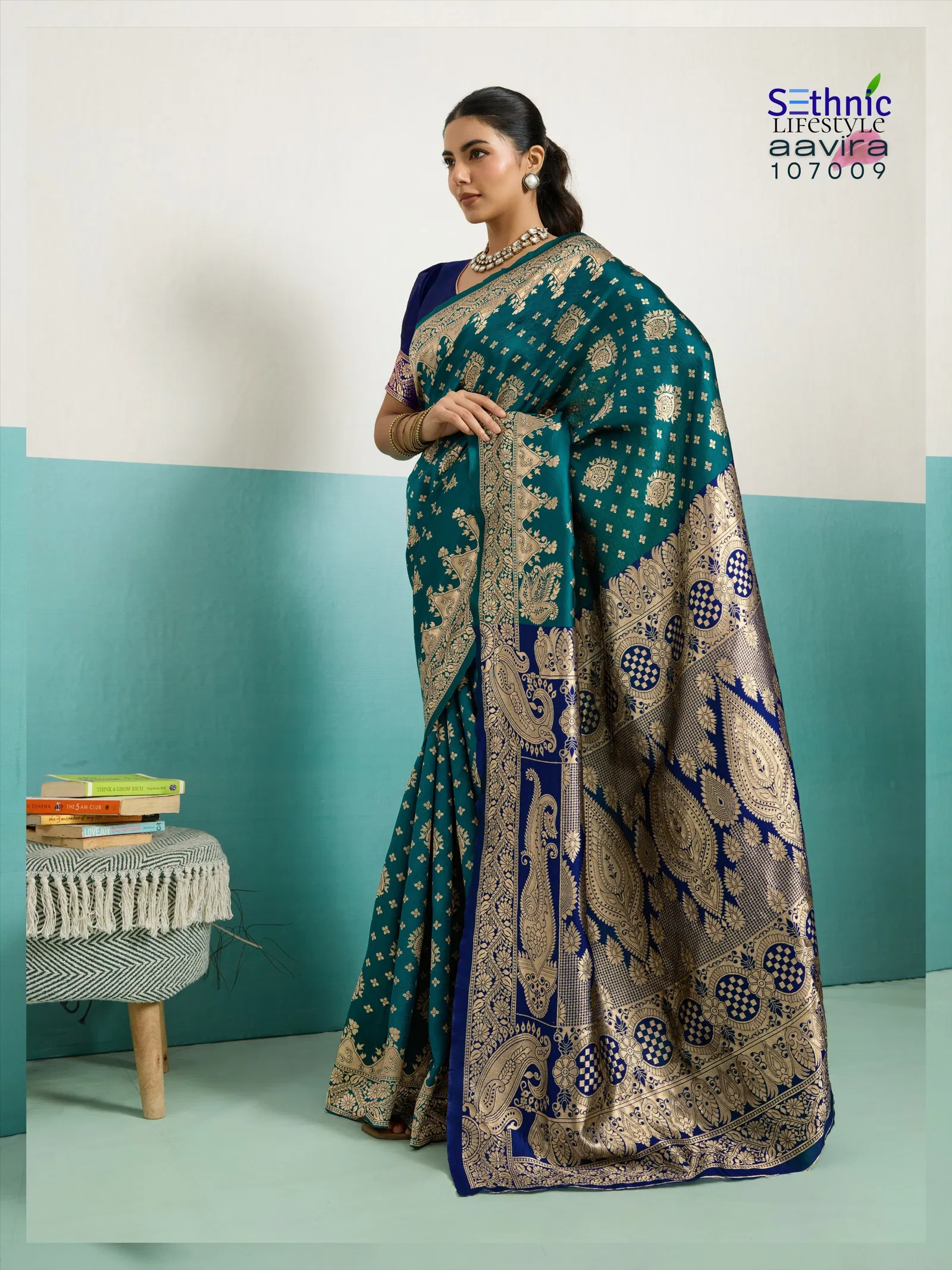 Sethnic Aavira Banarasi Silk With Zari Work Festival Wear Saree Collection