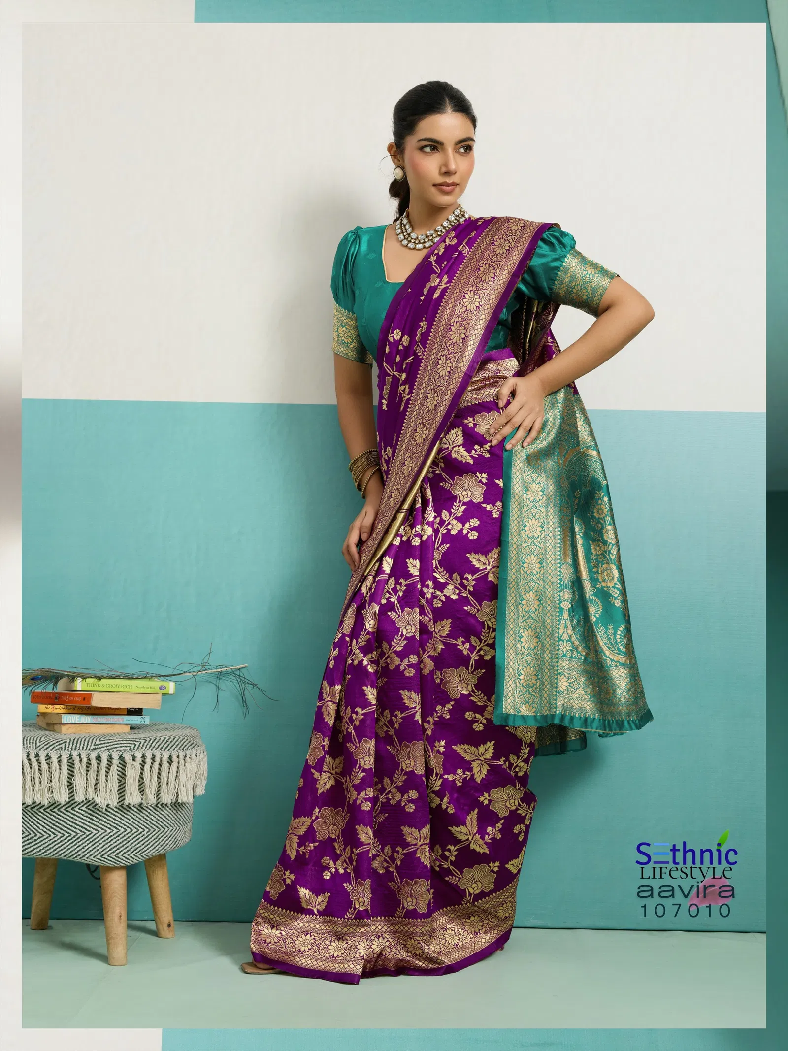 Sethnic Aavira Banarasi Silk With Zari Work Festival Wear Saree Collection
