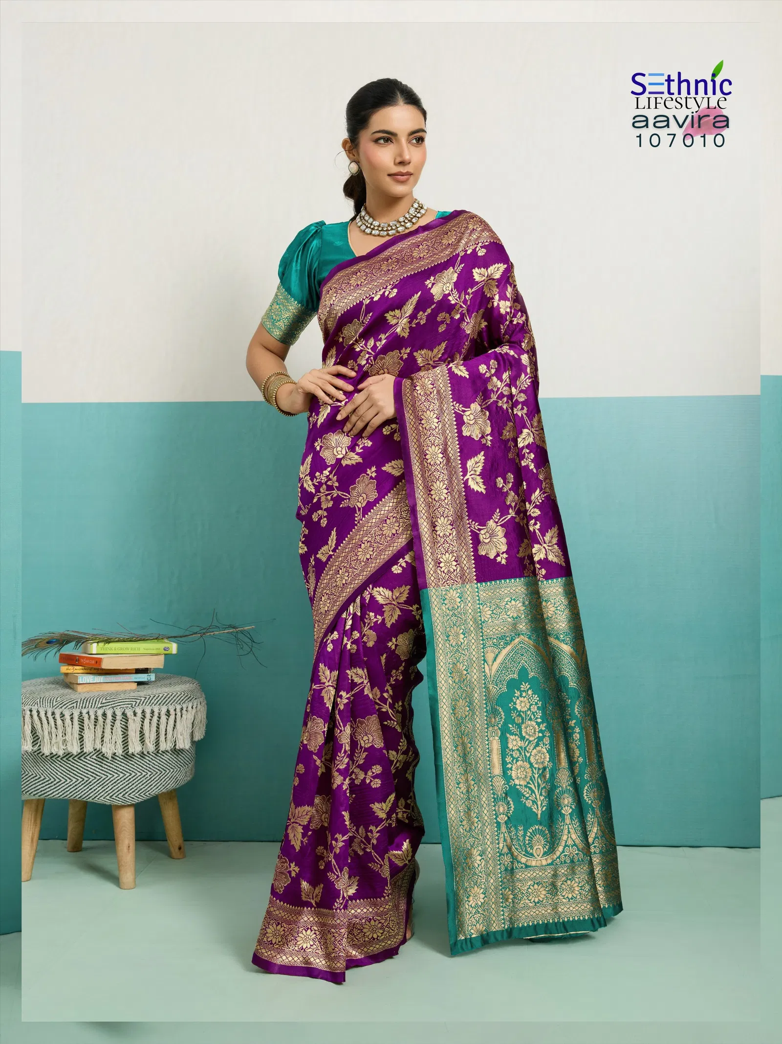Sethnic Aavira Banarasi Silk With Zari Work Festival Wear Saree Collection