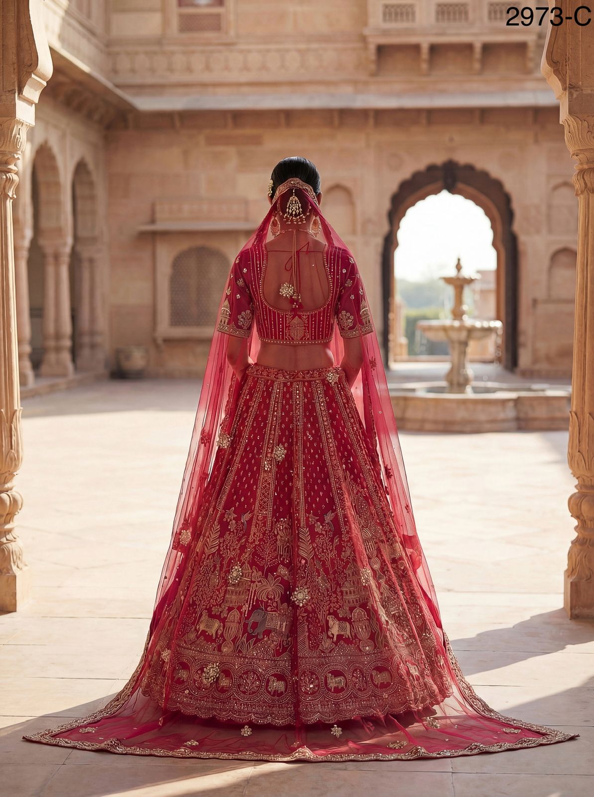 Anjani 2973 Attractive Elephant Embroidered Perfect Bridal Lehenga choli with Double Dupatta Collection