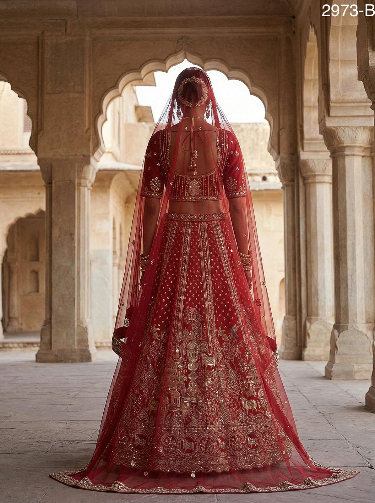 Anjani 2973 Attractive Elephant Embroidered Perfect Bridal Lehenga choli with Double Dupatta Collection