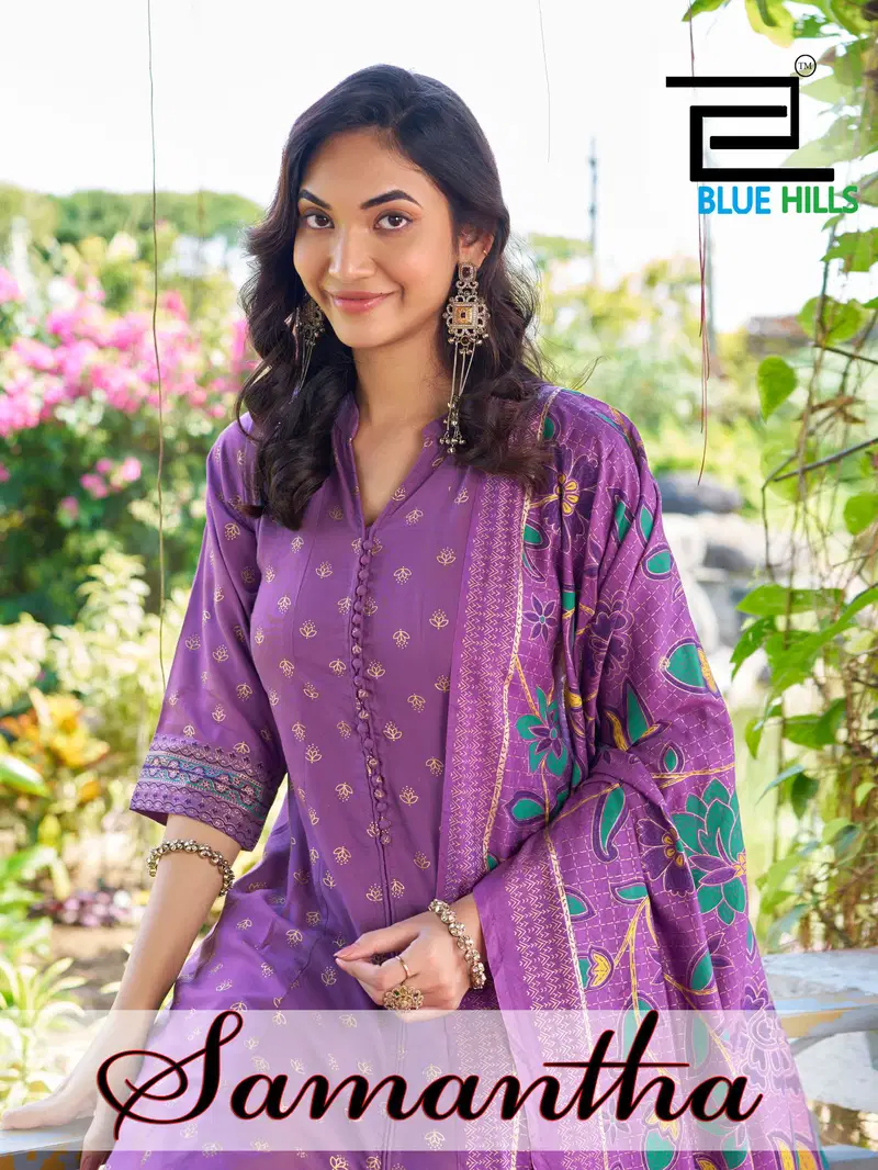 Blue Hills Samantha Rayon With Work Top Bottom And Dupatta Collection