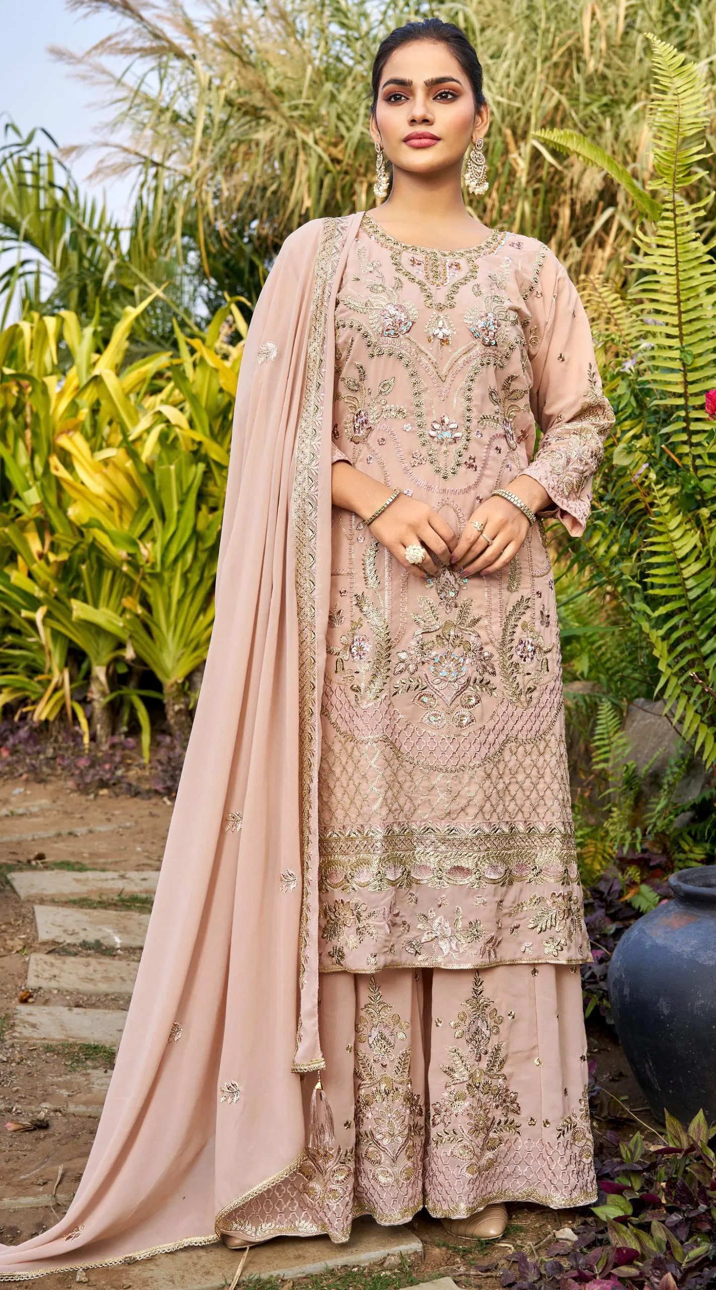 Bilqis B 251 A To D Readymade Faux Georgette Embroidery Pakistani Suits