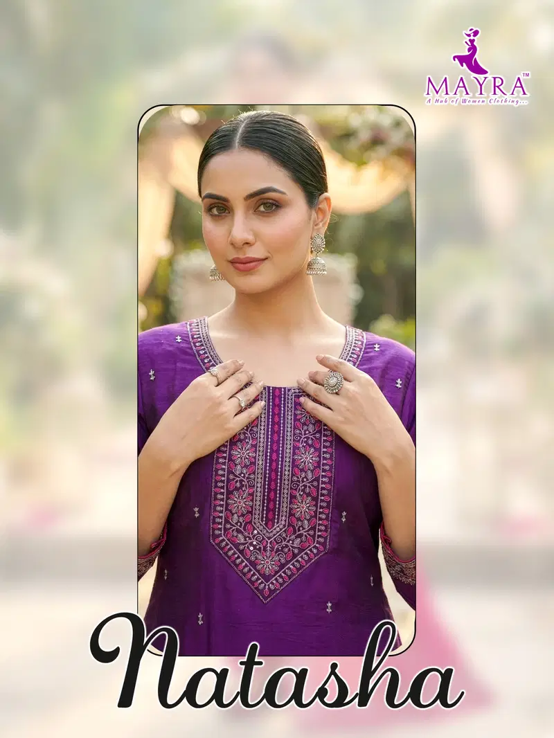 Mayra Natasha Roman Glass Silk Kurti Set Collection