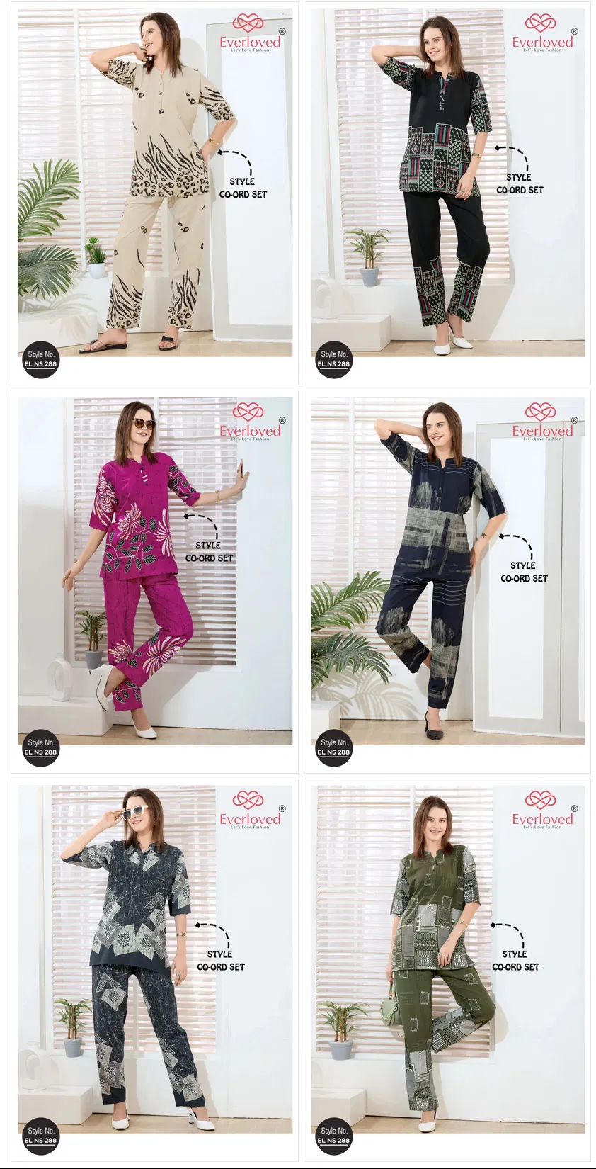 El Ns 288 Rayon Model Designer Co Ord Set Collection