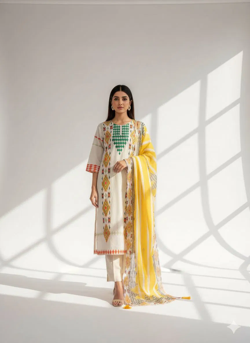 Naisha K 660 Mul Cotton With Work Top Bottom And Dupatta Collection