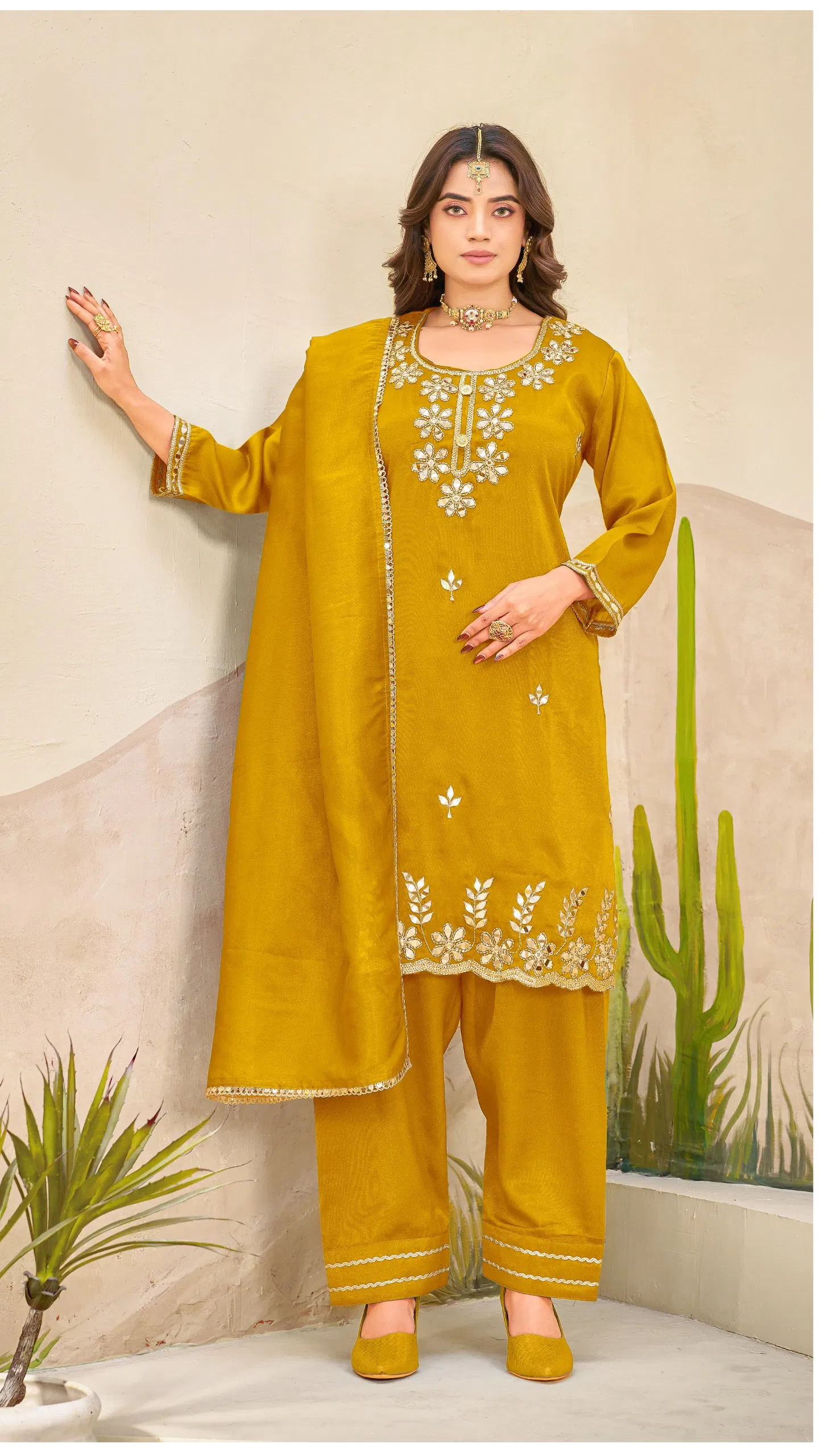 Khas 4511 A To D Simar Silk With Embroidery Work Pakistani Salwar Kameez