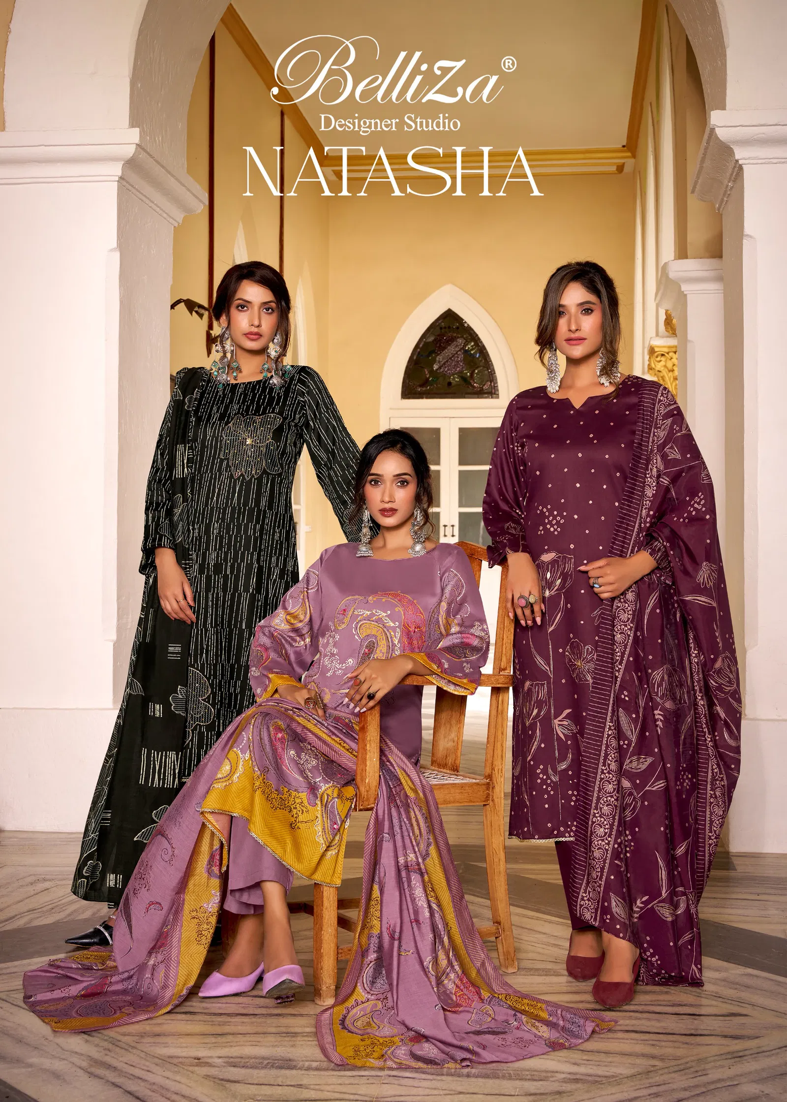 Belliza Natasha Jam Cotton With Handwork Dress Material Collection