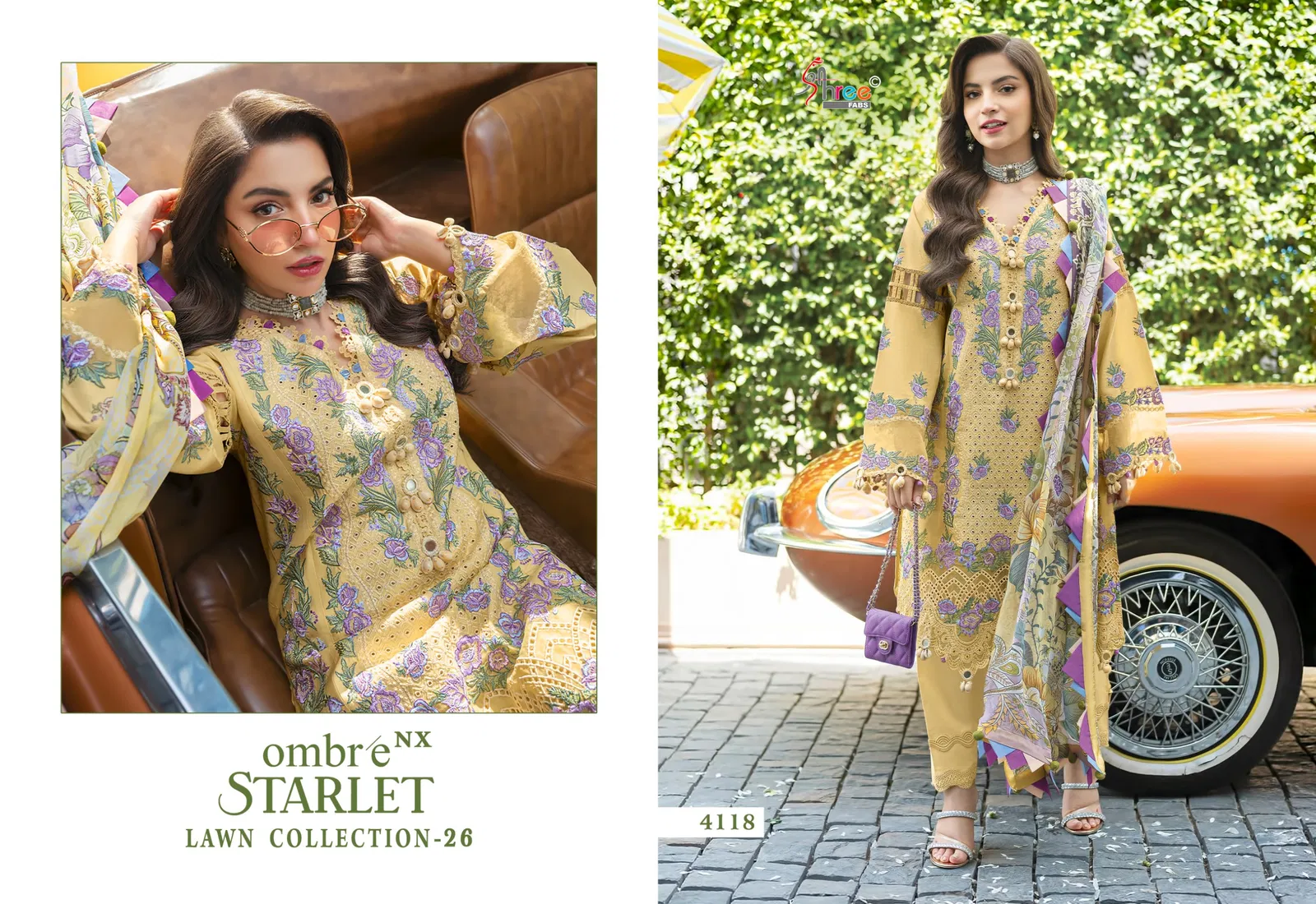 Shree Ombre Starlet Lawn Collection Vol 26 Nx Cotton Dupatta Pakistani Suits