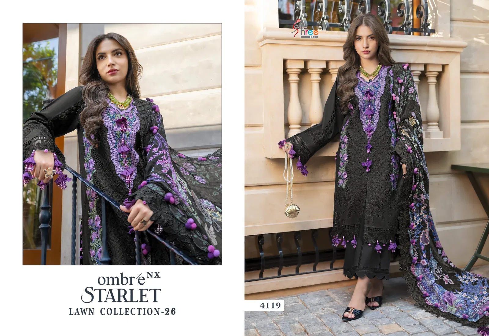 Shree Ombre Starlet Lawn Collection Vol 26 Nx Cotton Dupatta Pakistani Suits