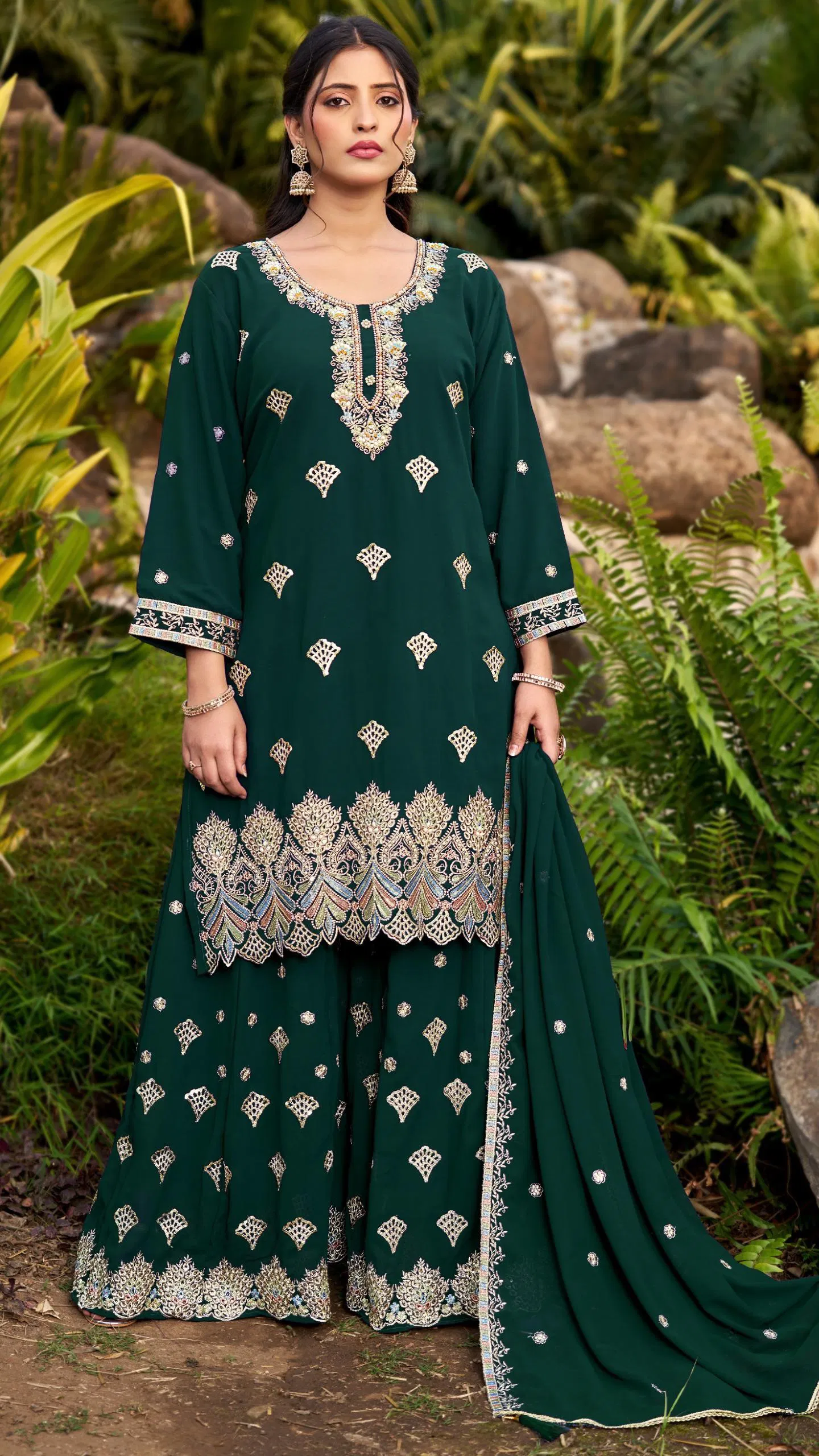 Bilqis B 255 A To D Faux Georgette With Embroidery Work Pakistani Suits