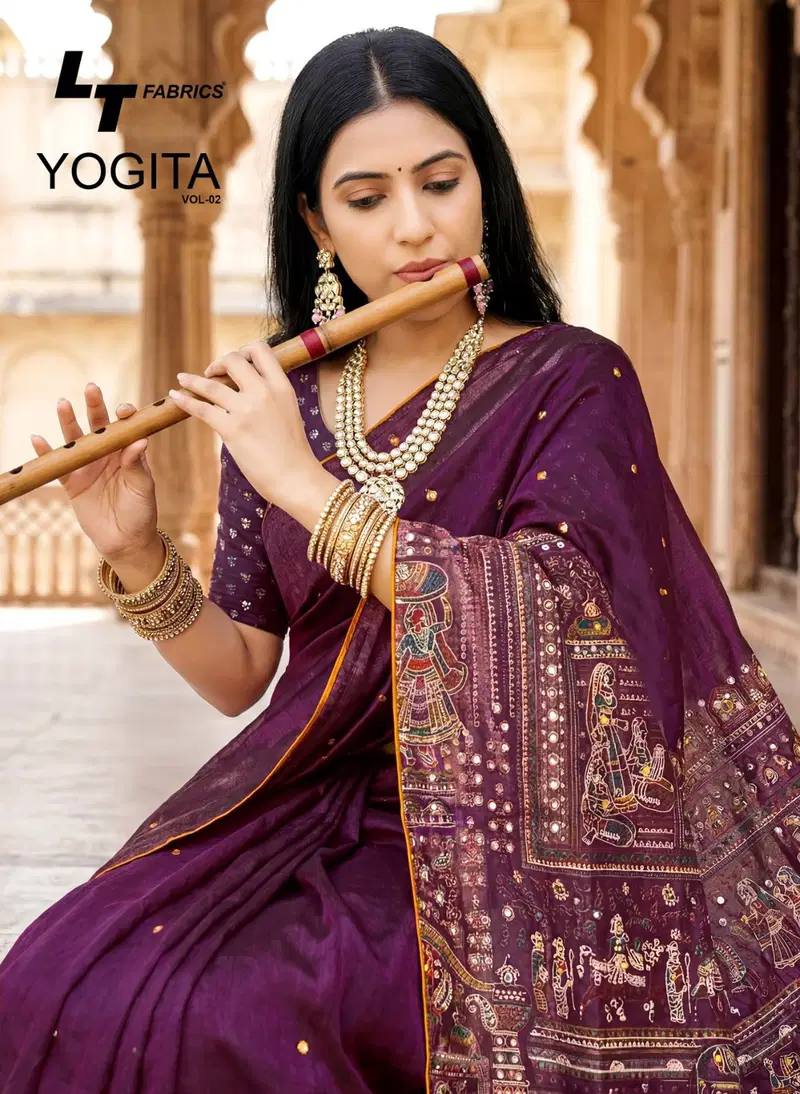 Lt Yogita Vol 2 Fandy Satin With Foil Print Festival Wear Saree Collection