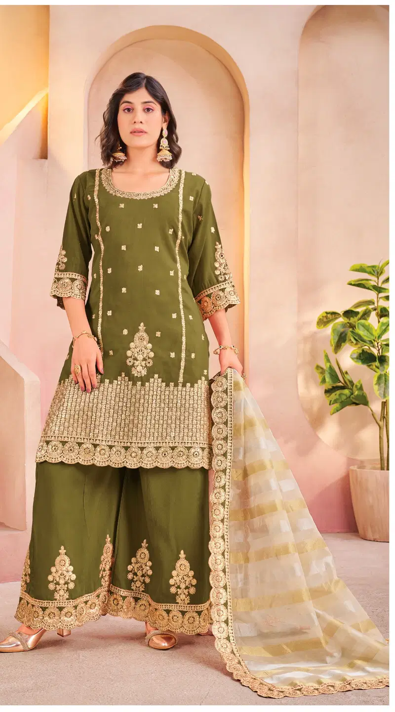 Khas 4487 A To C Cosmos Silk With Embroidery Work Salwar Kameez