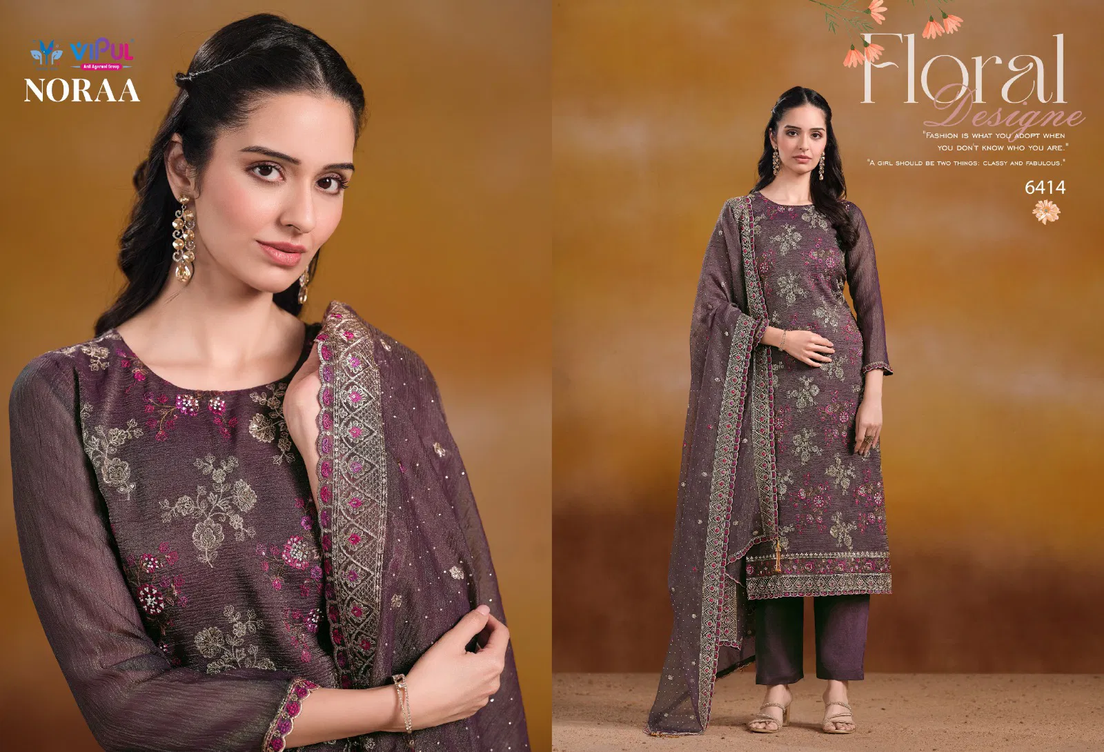 Vipul Noraa Organza Chiffon Jarkan Work Salwar Kameez