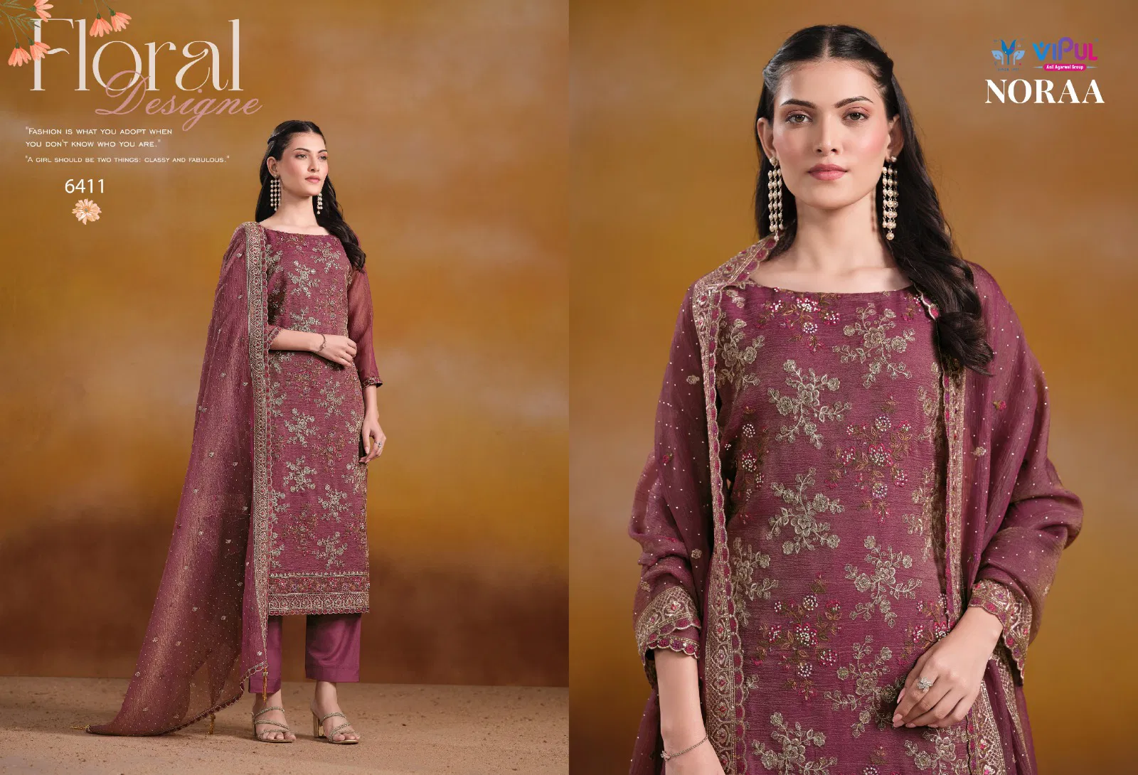 Vipul Noraa Organza Chiffon Jarkan Work Salwar Kameez