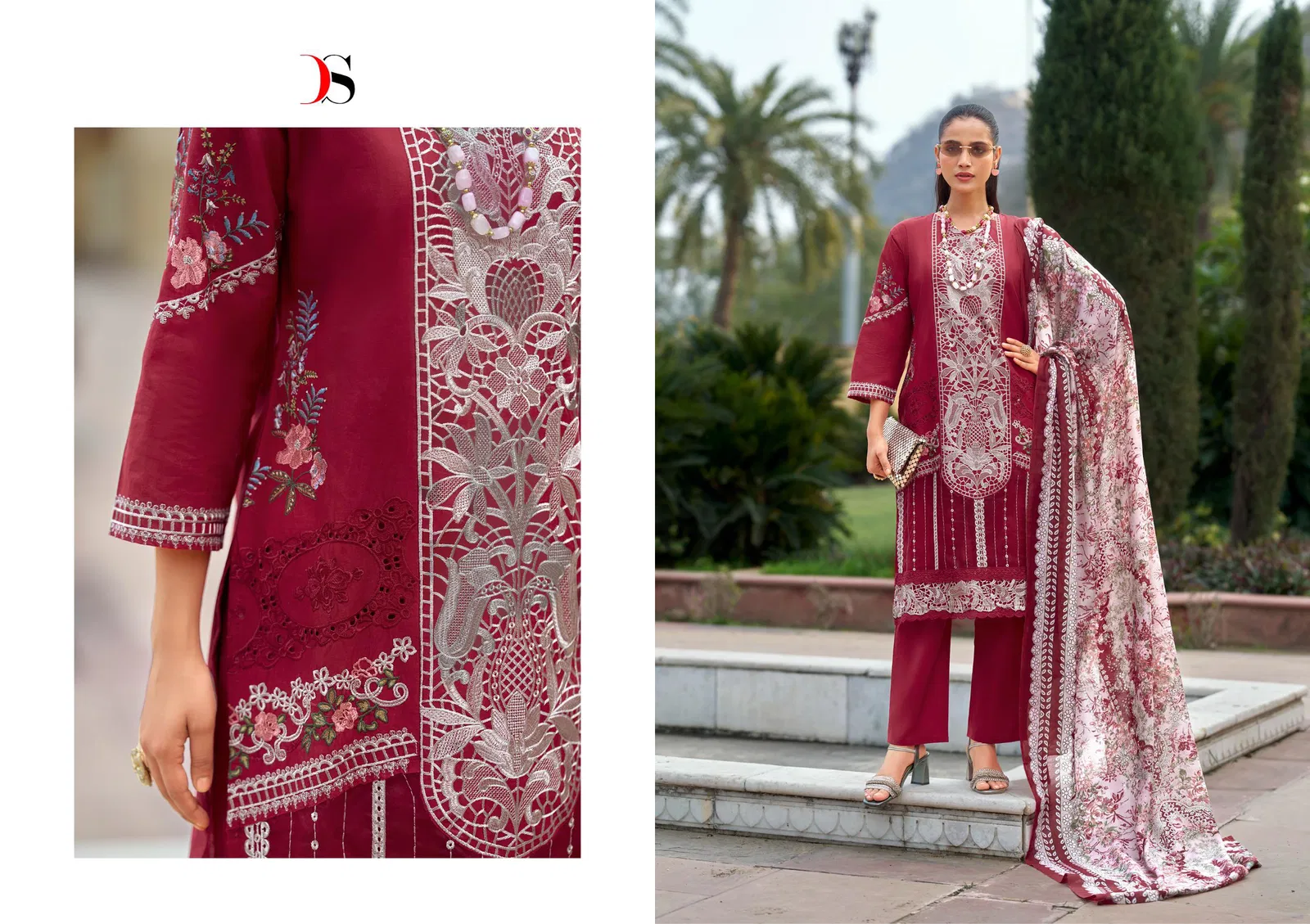 Deepsy Maria B Luxe Vol 3 Cotton Dupatta Cotton Pakistani Salwar Kameez