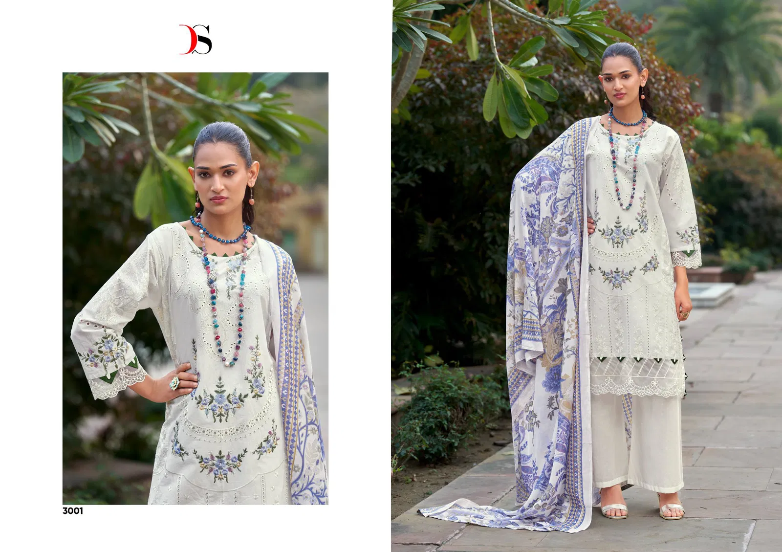 Deepsy Maria B Luxe Vol 3 Chiffon Dupatta Cotton Pakistani Salwar Kameez