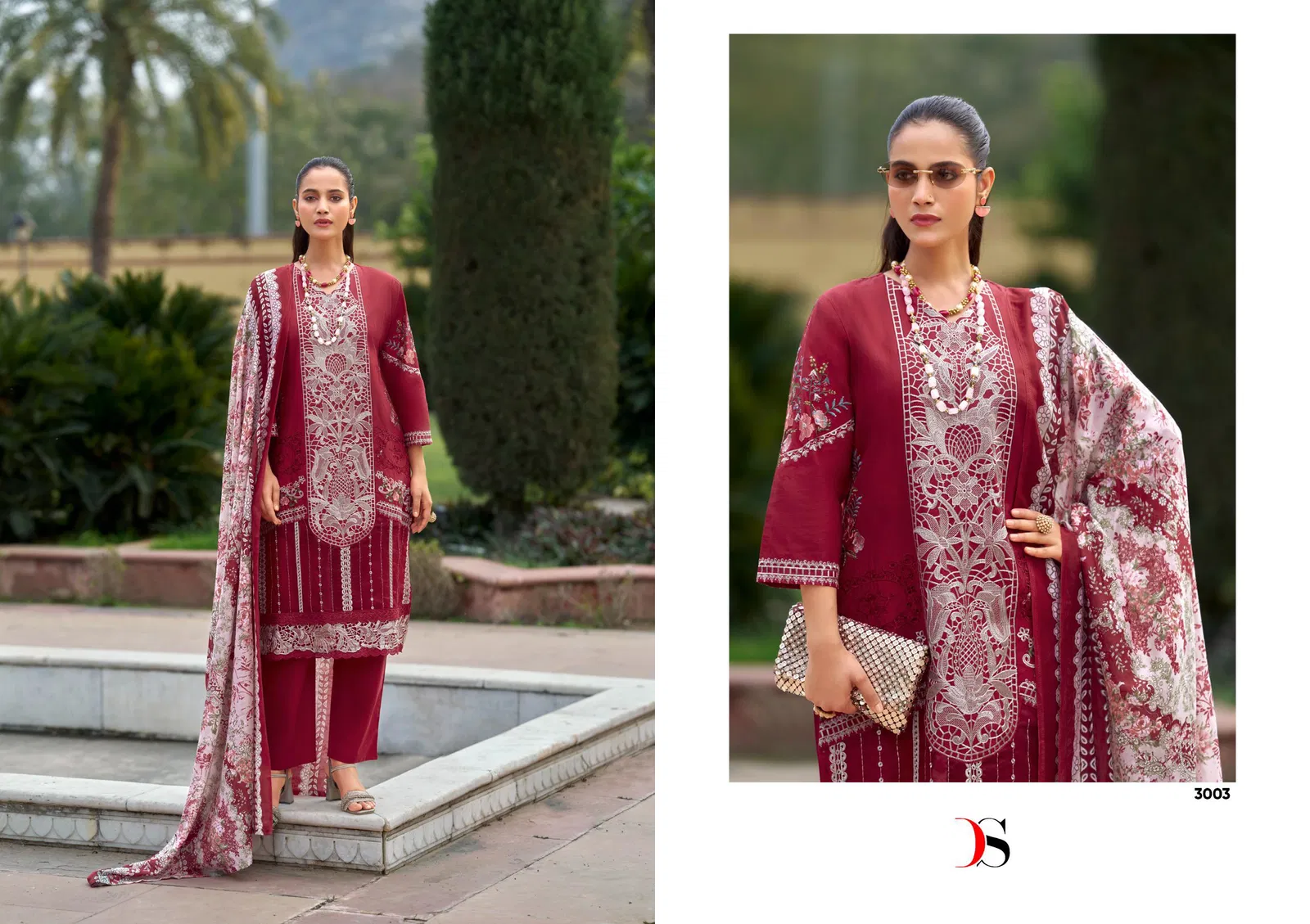 Deepsy Maria B Luxe Vol 3 Chiffon Dupatta Cotton Pakistani Salwar Kameez