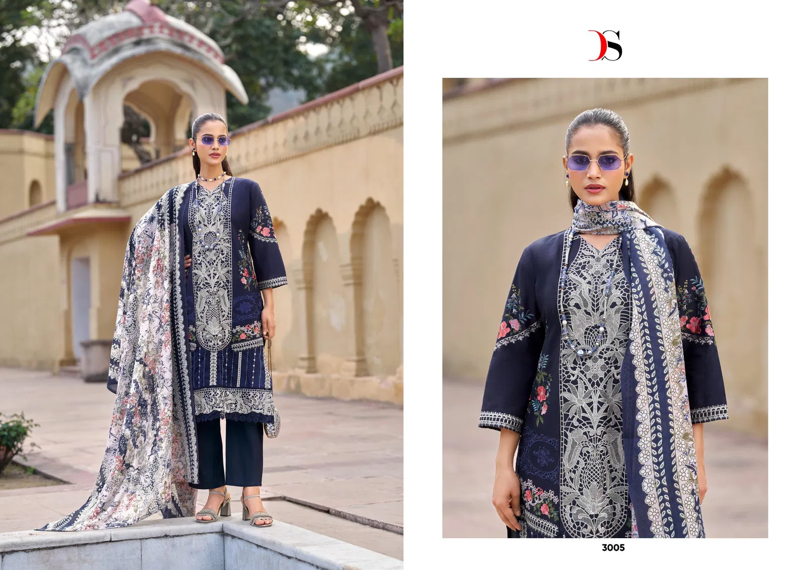 Deepsy Maria B Luxe Vol 3 Chiffon Dupatta Cotton Pakistani Salwar Kameez