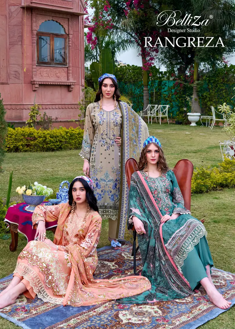 Belliza Rangreza Crepe With Embroidery Work Dress Material Collection