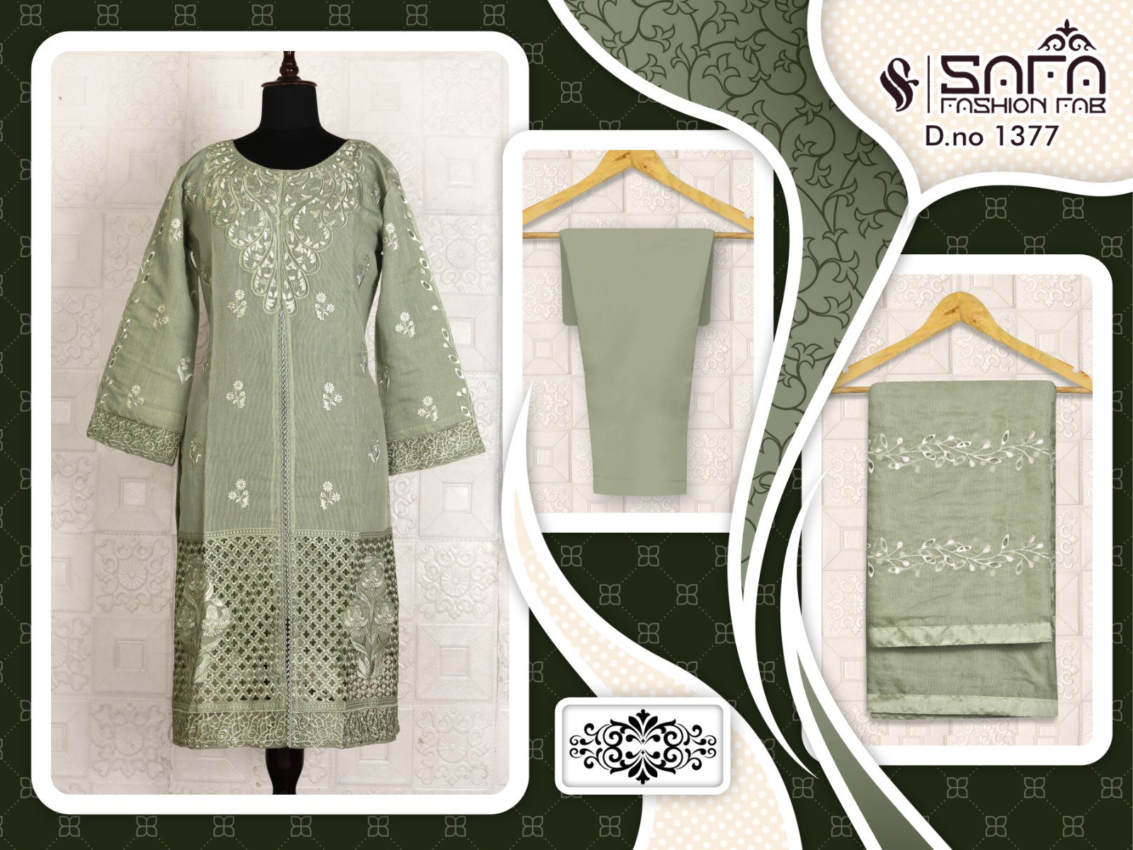 Luxury Pret Lpc 1377 Designer Embroidered Tunic Cigarette Pants With Dupatta Collection 