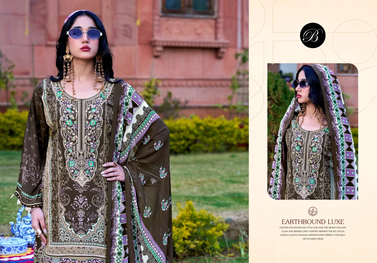 Belliza Rangreza Crepe With Embroidery Work Dress Material Collection