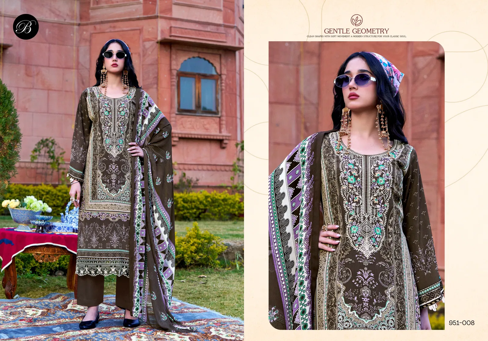 Belliza Rangreza Crepe With Embroidery Work Dress Material Collection