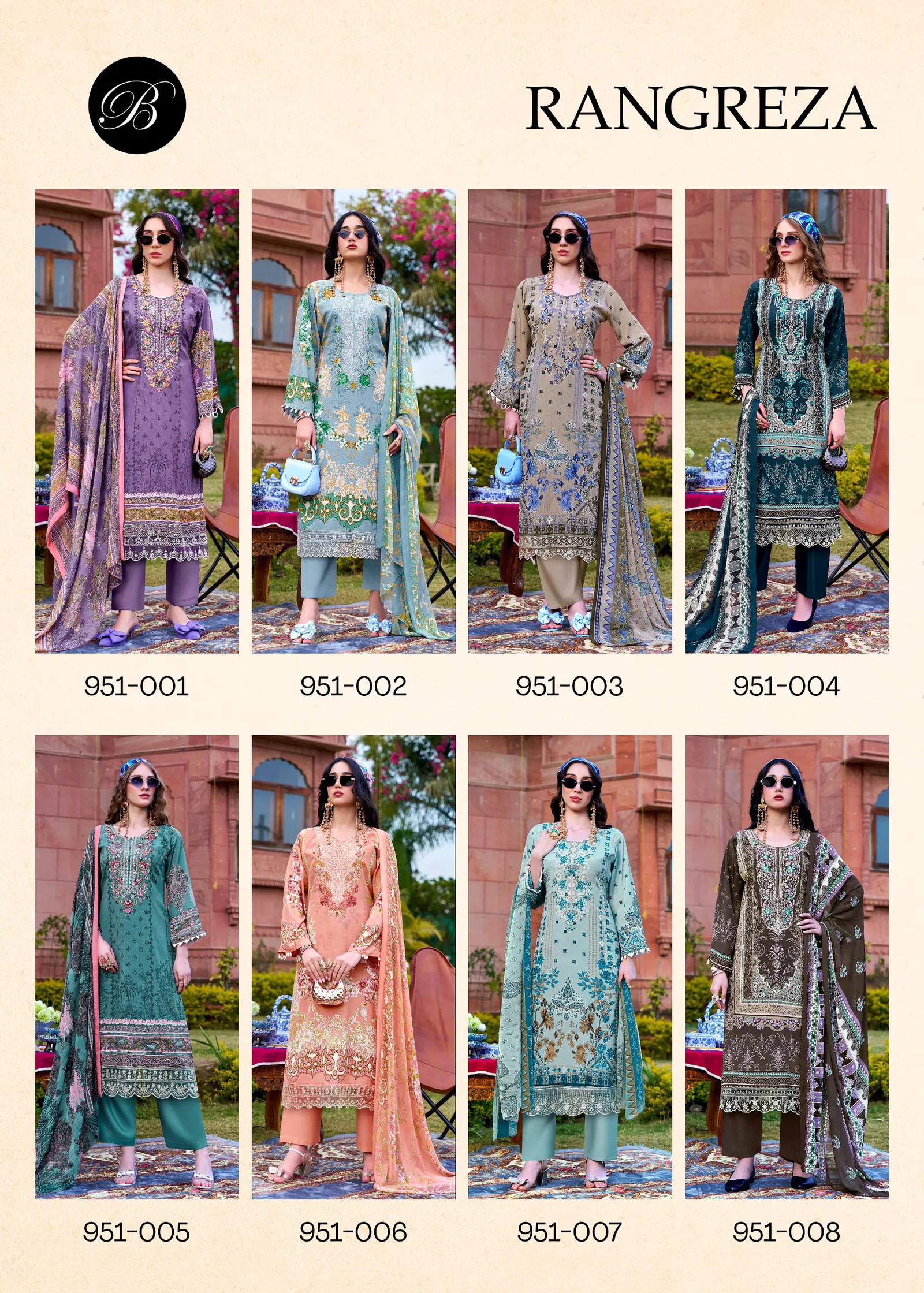 Belliza Rangreza Crepe With Embroidery Work Dress Material Collection