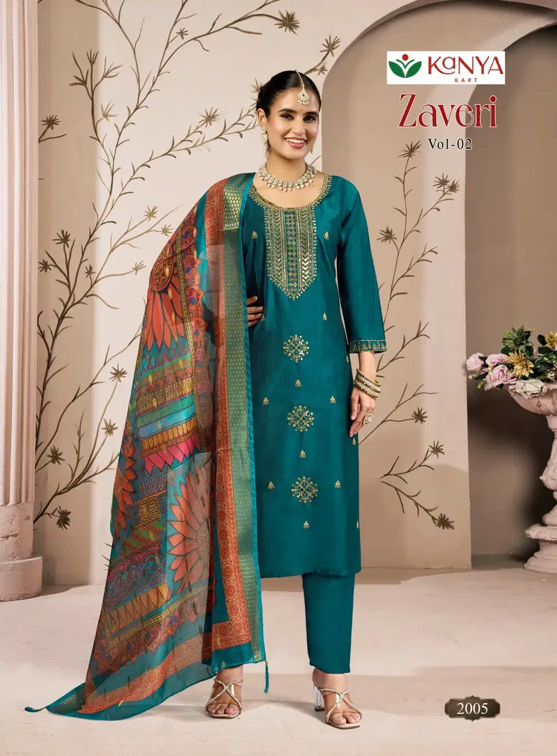 Kanya Zaveri Vol 2 Gadwal Embroidery Kurti Set Collection