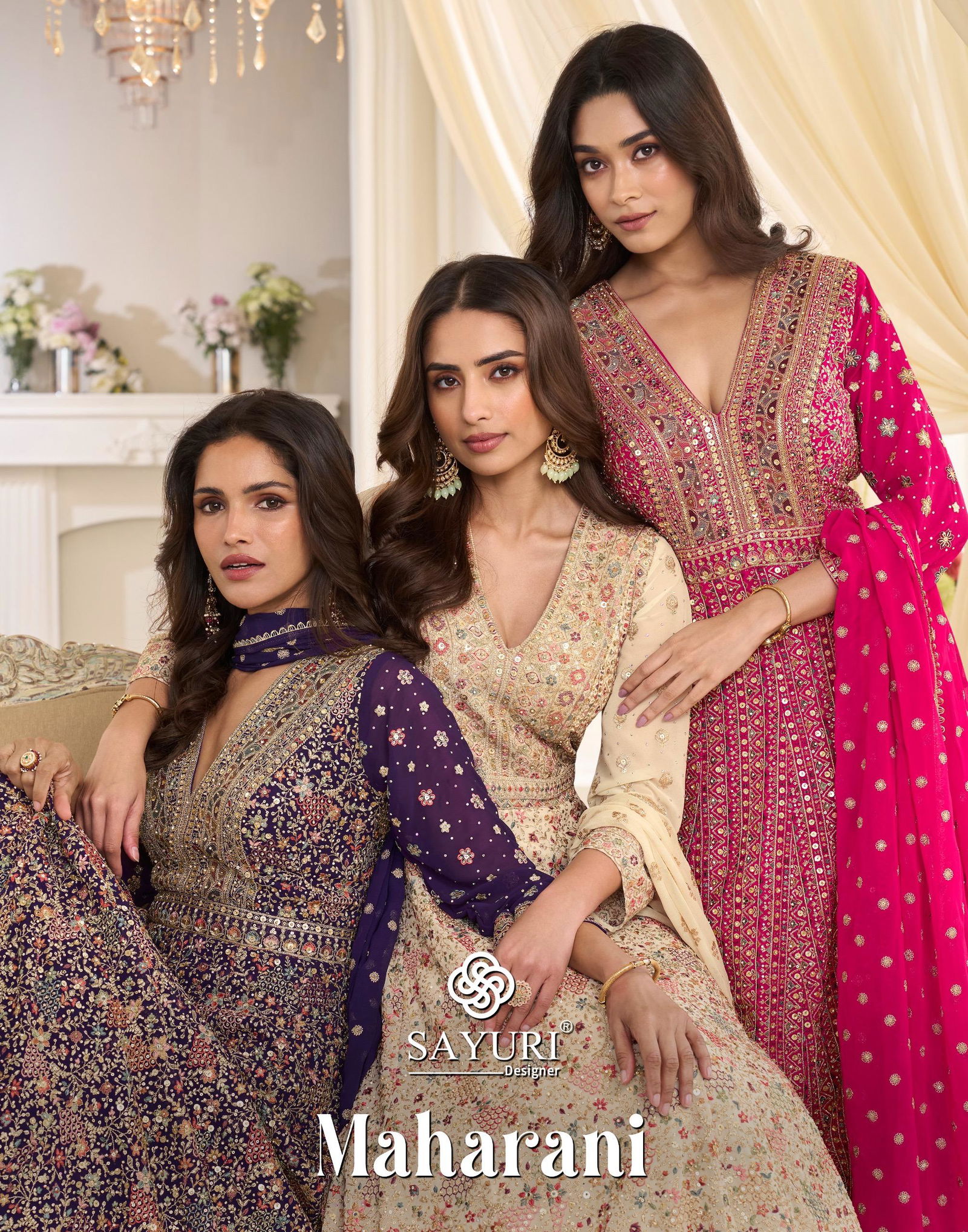 Sayuri Maharani Georgette With Embroidery Work Gown And Dupatta