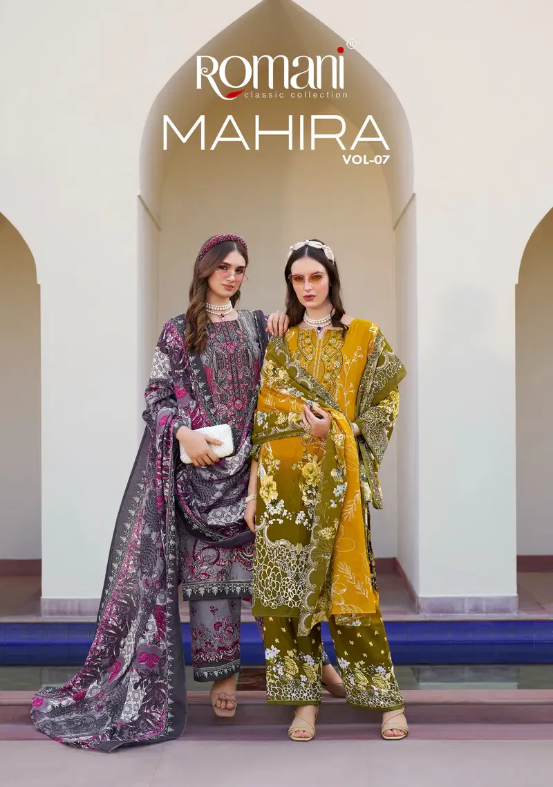 Romani Mahira Vol 7 Cotton Digital Print With Work Dress Material
