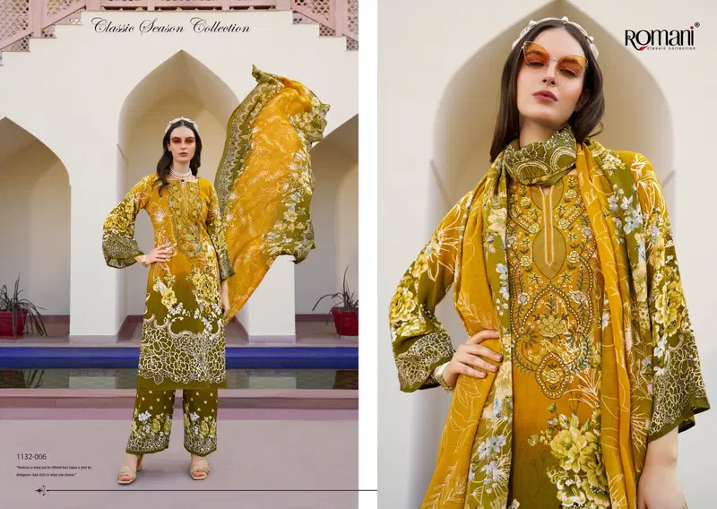 Romani Mahira Vol 7 Cotton Digital Print With Work Dress Material