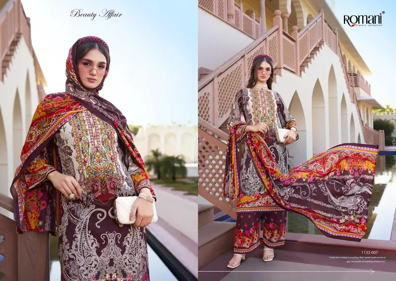 Romani Mahira Vol 7 Cotton Digital Print With Work Dress Material