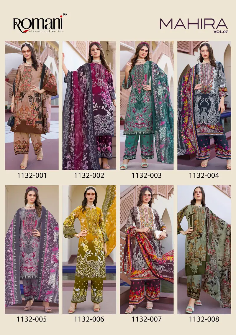 Romani Mahira Vol 7 Cotton Digital Print With Work Dress Material