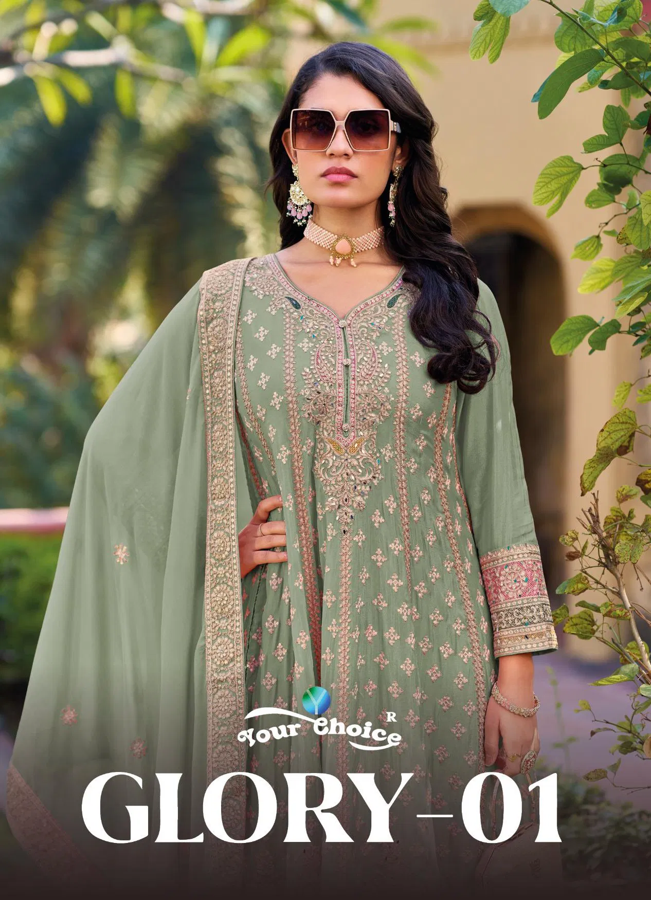 Your Choice Glory Vol 1 Chinon With Work Gown Pant With Dupatta Collection