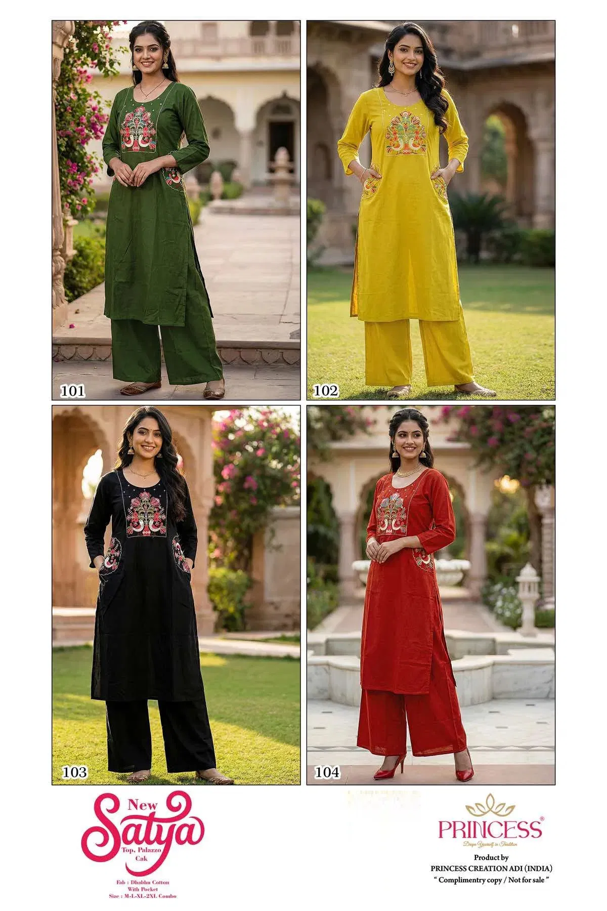 Princess New Satya Dhabu Cotton Top With Bottom Collection