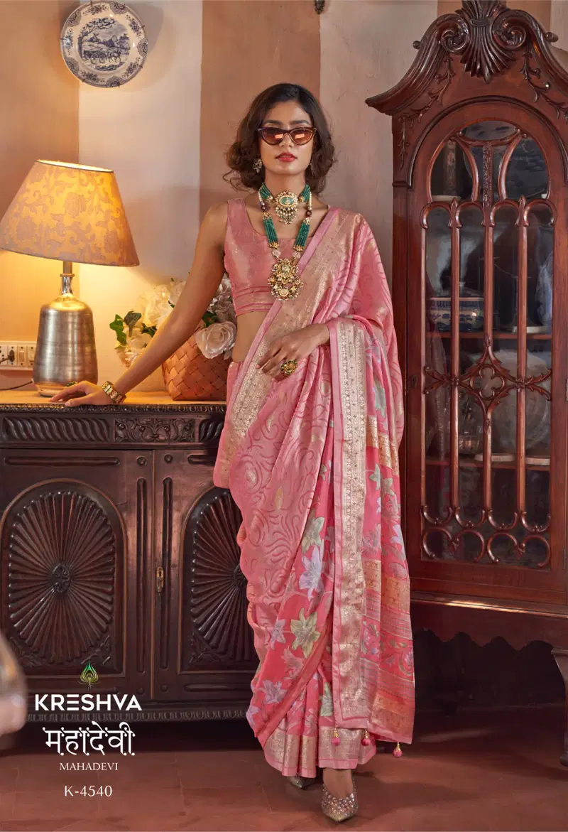 Kreshva Mahadevi Georgette With Work Designer Saree Collection