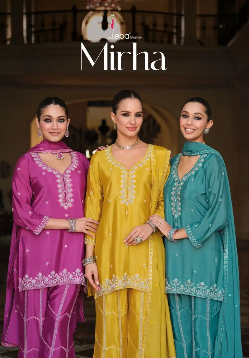 Eba Mirha Chinon With Beats Work Designer Top Bottom And Dupatta