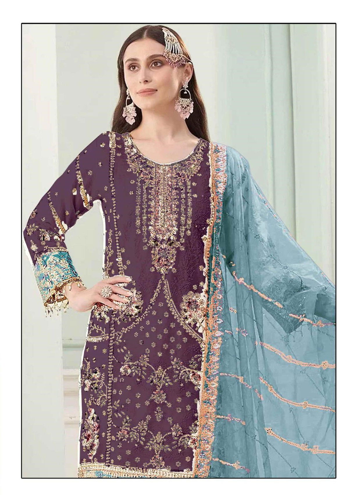 Bilqis B 239 E To H Chiffon With Embroidery Pakistani Salwar Kameez