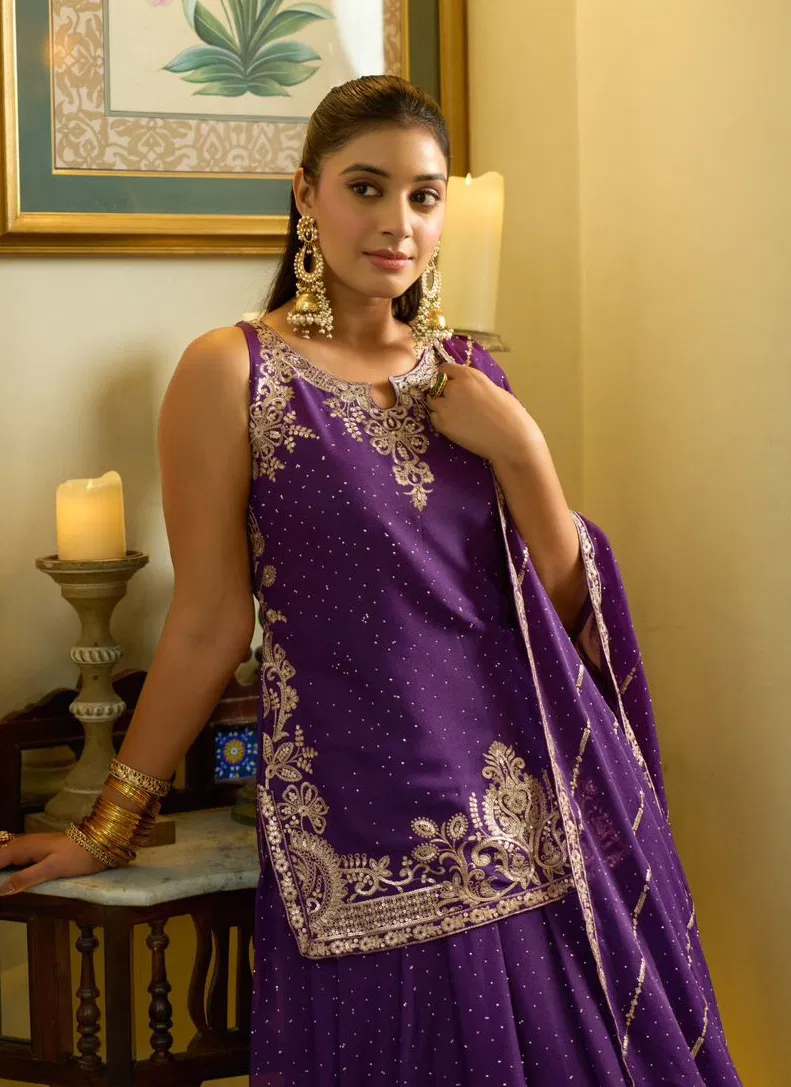 Sanika Varnika Georgette Embroidered Indo Western Collection